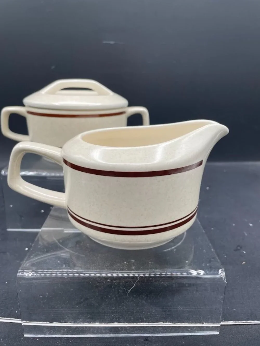 Temper-Ware by Lenox Stoneware Cream and Lidded Sugar Bowl Set Cottonwood